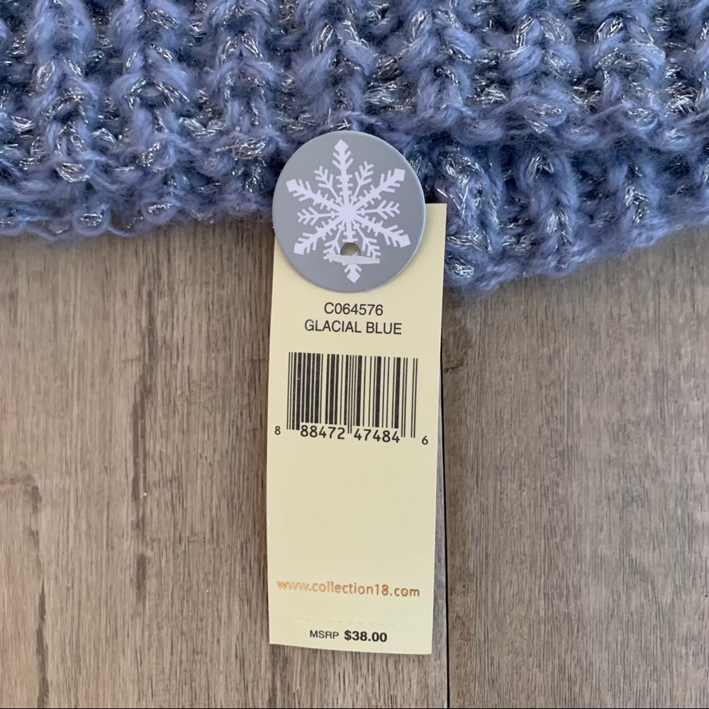 Blue Crochet Cowl Scarf - Picture 2 of 4